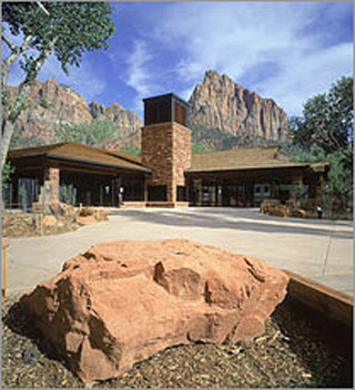 Photograph of the Zion National Park Visitor Center.