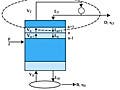 A diagram demonstrating a binary distillation column. 