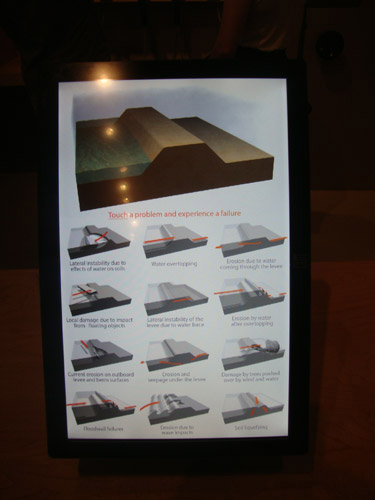A display of the mechanics of the levee failure.
