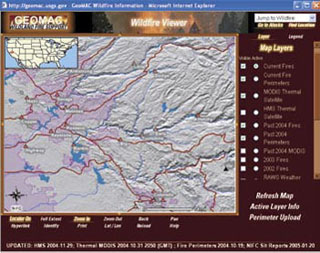 GeoMAC fire mapping tool.