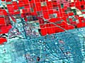 An aerial view of the U.S.-Mexico border.