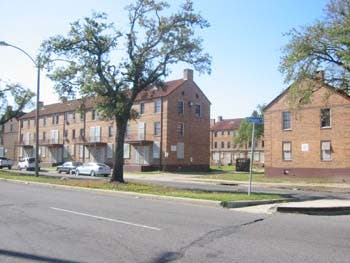 View looking south of the Lafitte housing project.