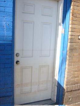 Flood line on a Treme front door.