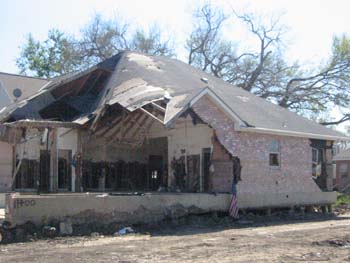 Damage to homes near the 17th Street Canal.