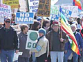 Photograph of an anti-war protest.