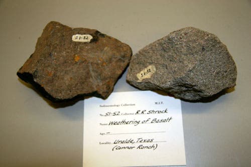 Chemically Weathered Surface of Basalt.