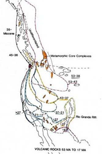 Volcanic rocks 53 MA to 17 MA.