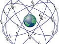 Figure showing 24 GPS satellites orbiting the Earth.