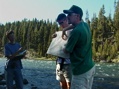 Participants discuss geodetic constraints.