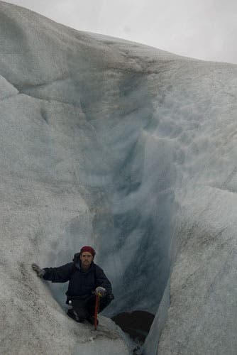 Student on glacier.