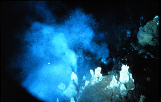 Minerals venting from the seafloor.