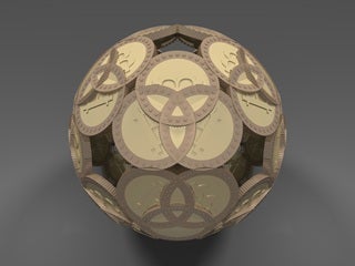 A polyhedron whose faces are made of Bitcoins