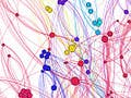 Colorful network graph of connect nodes.