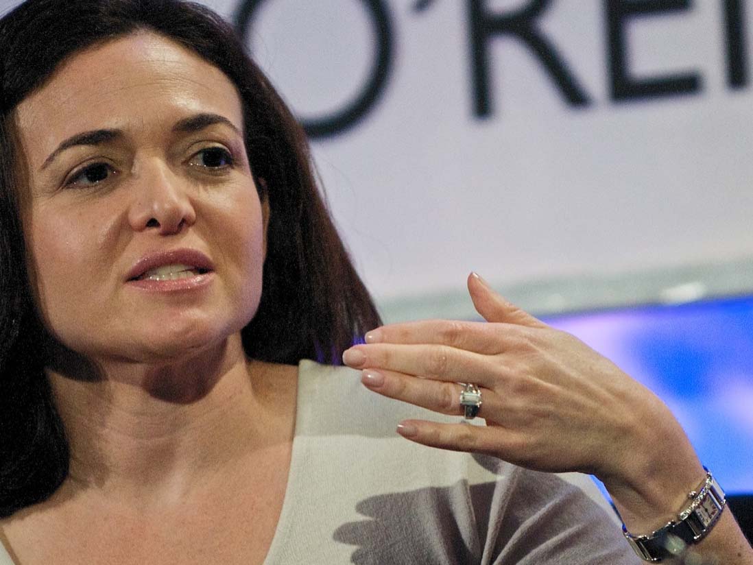 Sheryl Sandberg speaking onstage at the 2009 Web 2.0 Summit.