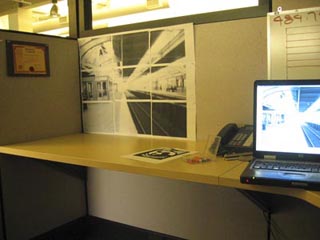 A photo of a typical office cube.