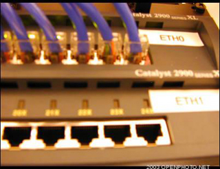 Photo of ethernet connections.