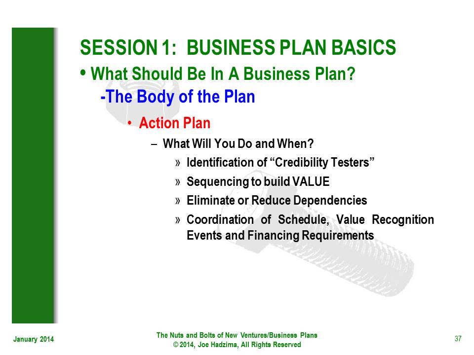 1.1 Slide 37 | Nuts And Bolts Of Business Plans | Sloan School Of ...