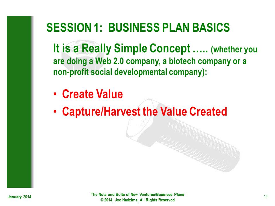 1.1 Slide 14 | Nuts And Bolts Of Business Plans | Sloan School Of ...