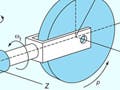 An orthographic projection of a swiveling pulley.