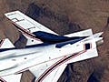 Photograph of an X-29 jet.