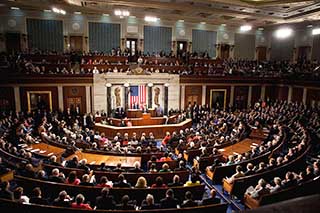 A photo of the United States House of Representatives.
