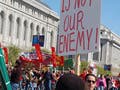 Protestor holding a sign - Islam is not our enemy!