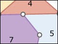 A spiral graph of embedded polygons from 3-sided to 9-sided.