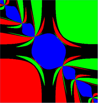 Colorful graphic with symmetry around a center point.