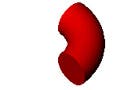 An animation of a partially revolved extrusion.