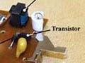 Electric components of flash circuitry in camera.