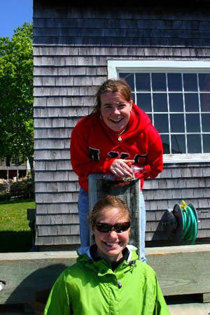 Two smiling students.