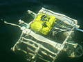 Photo of student's submersible vehicle just beneath water's surface.