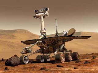 A photograph of the Mars rover.
