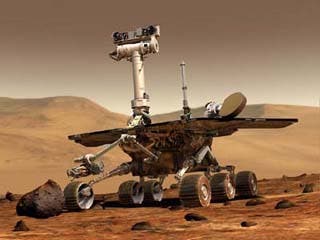 A photograph of the Mars rover.