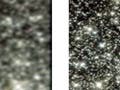 A blurry image of stars and its non-blurry counterpart, along with a block diagram of the system.