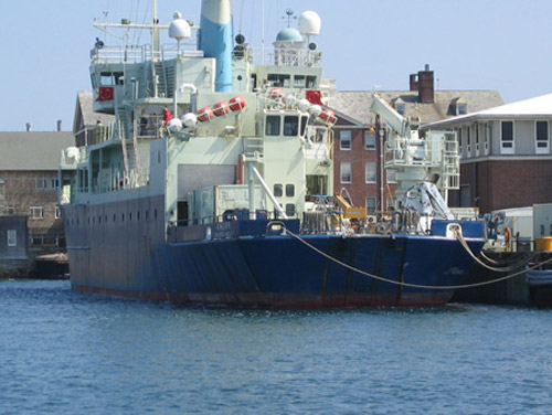 Photo of ship at dock.