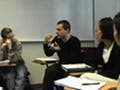 Collage of four photos showing in-classroom discussion.