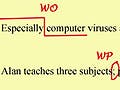 Three sentences with grammatical corrections in red.