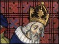 A tapestry depicting Charlemagne and his son, who later became known as Louis the Pious.
