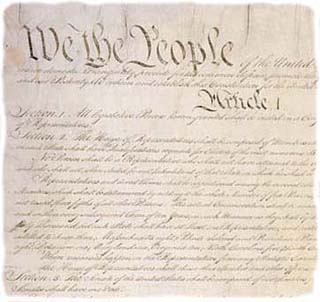Photograph of the header of the U.S. Constitution.