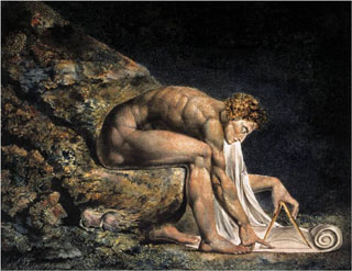 A painting of Isaac Newton done by William Blake in 1795.