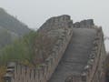 Photo of the Great Wall on mountains.