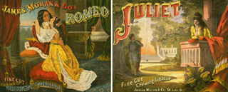 19th century chewing tobacco advertisements featuring Romeo and Juliet.