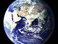 A photo of the Earth as seen from space.