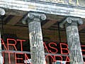 Photo of a sign that reads "All Art has been contemporary" over the Altes Museum in Berlin, Germany.
