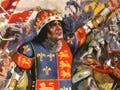 A hand-painted movie poster showing Richard III in armor in a battle scene: 'M. B. Dudley presents Mr. Frederick Warde in the 5,000 ft. photoplay sensation ?Richard III?'