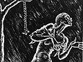 Cartoon of woman next to a lynched man, by Laurence Foy.