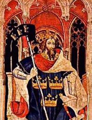 King Arthur from the Christian Heroes Tapestry, c. 1385.
