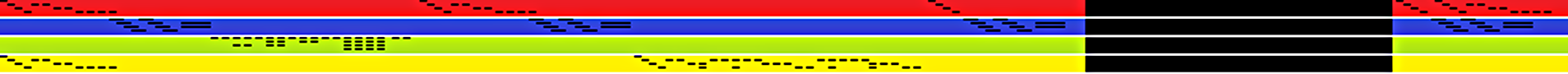 Graphical score arranged as four long parallel horizontal bars.