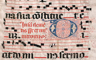 Image of a 16th century music manuscript.